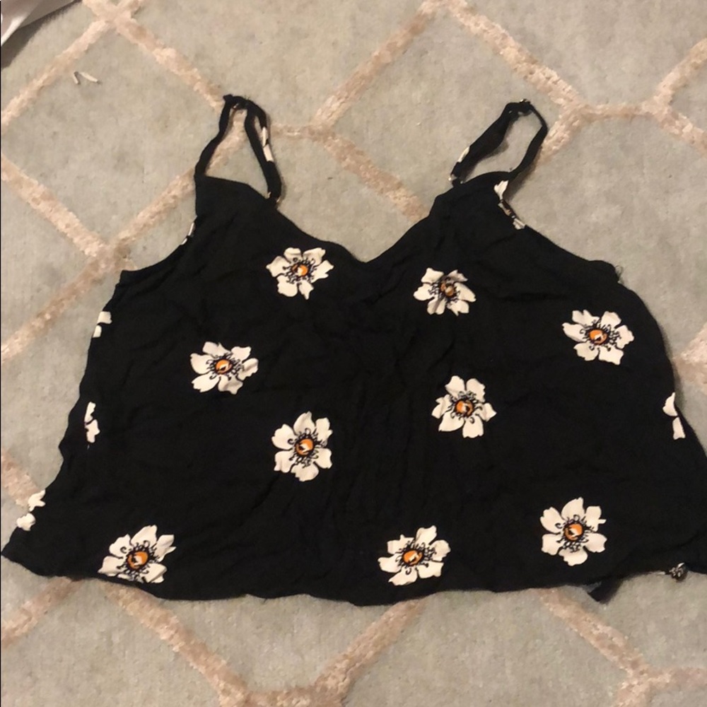 Kendall and Kylie open back flower crop top Pacsun